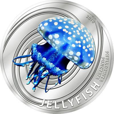 Pitcairn Islands - 2010 - 2 Dollars - Jellyfish Australian White Spotted